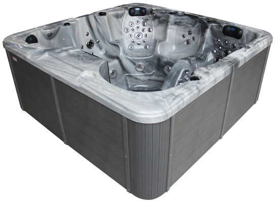 7803 6-Person Outdoor Spa Tub 150 Jets European Design Freestanding Square Shape Air Whirlpool Massage Balboa Control System