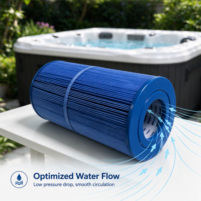 Factory wholesale hot tub spa filter SC861, enhanced pleated media replacement filter, suitable for outdoor spa hot tubs.