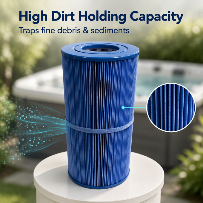 Factory wholesale hot tub spa filter SC861, enhanced pleated media replacement filter, suitable for outdoor spa hot tubs.